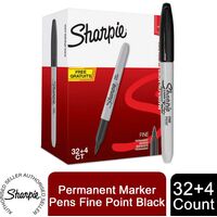 Sharpie Permanent Marker Pens Fine Point Black Pack of 36 For School