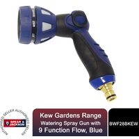 Spear & Jackson Watering Spray Gun, 9 Function Flow, Kew Gardens Range, Blue