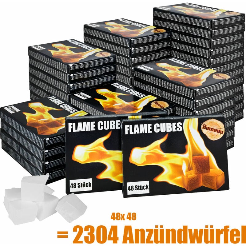 2304 x Cubes Allume-Feu Allume Cube Allume-Grill Allume-Feu pour Cheminée  Gril Four Briquet à Charbon d'Allumage Cube Flameup