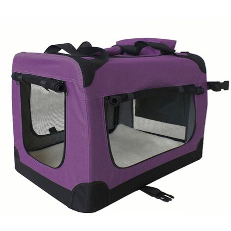 Petigi Sac De Transport Pliable Cage Souple Chat Chien Violet Taille Xxl