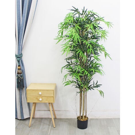 Bambou Plante Arbre Artificielle Artificiel 180cm avec Bois véritable  Domaine Interne Decovego