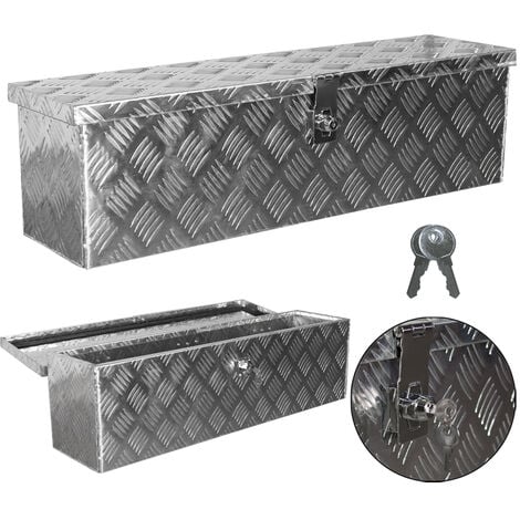 Truck Box Caisse de Transport Remorque Boîte à Outils Chequer Plaque en Alu D035 y compris matériel de montage trucky