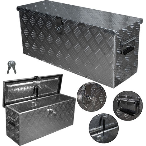 Truck Box Caisse de Transport Remorque Boîte à Outils Chequer Plaque en Alu D055 y compris matériel de montage trucky