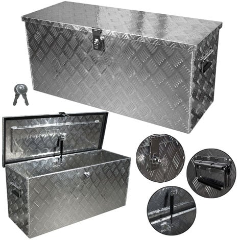 Truck Box Caisse de Transport Remorque Boîte à Outils Chequer Plaque en Alu D120 y compris matériel de montage trucky