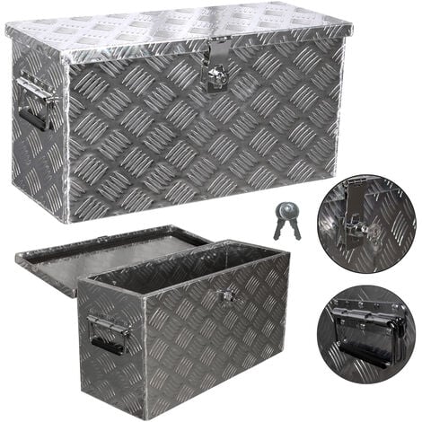 Truck Box Caisse de Transport Remorque Boîte à Outils Chequer Plaque en Alu D040 y compris matériel de montage trucky