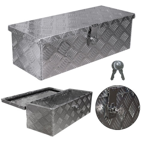 Truck Box Caisse de Transport Remorque Boîte à Outils Chequer Plaque en Alu D025 y compris matériel de montage trucky