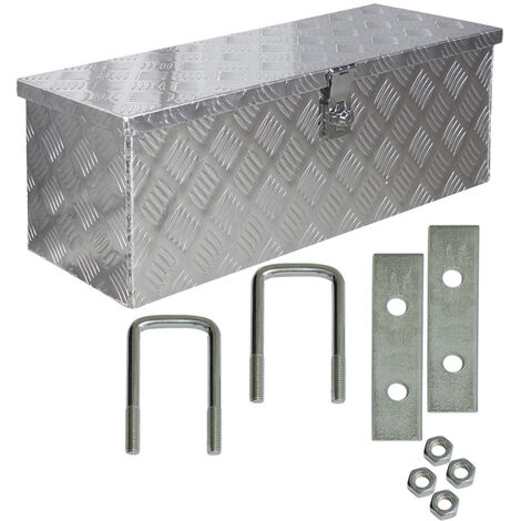Truck Box Caisse de Transport Remorque Boîte à Outils Chequer Plaque en Alu D050 y compris matériel de montage trucky