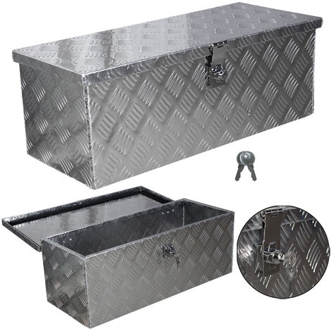 Truck Box Caisse de Transport Remorque Boîte à Outils Chequer Plaque en Alu D050 y compris matériel de montage trucky