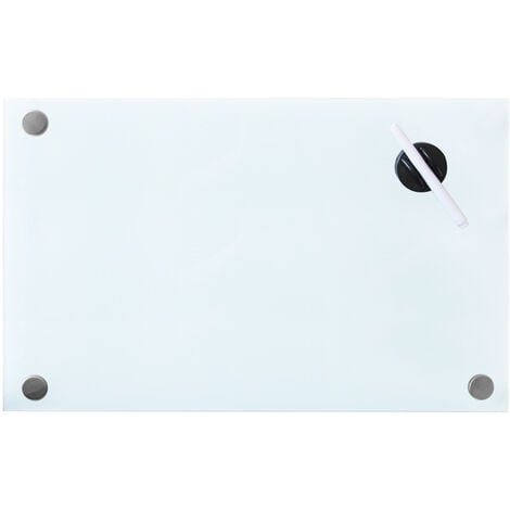 COSTWAY Tableau blanc magnétique inscriptible effaçable 70 x 50cm animants  gomme