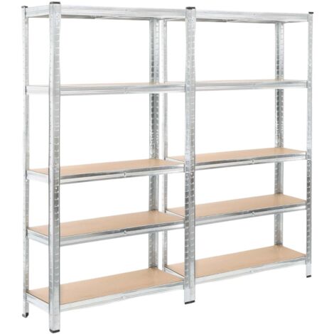 Scaffalatura in metallo Set di 2 scaffali componibili 40x90x180cm in acciaio (1/5)