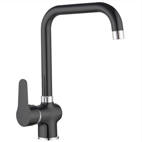 Rubinetto Miscelatore Cucina Lavello Nero Canna Alta Sorrento