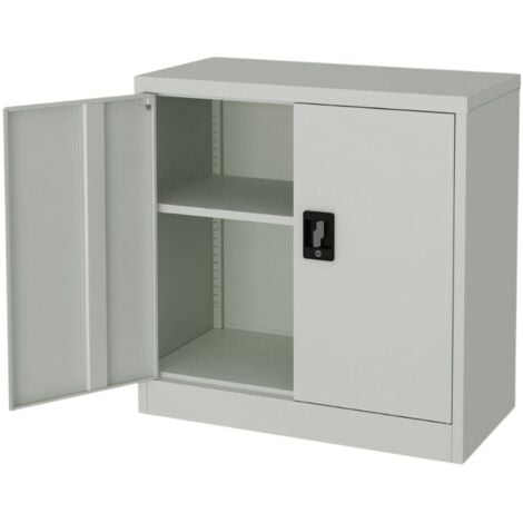 Armadio Metallico 2 Ante Alto e basso Varie Larghezze da 60 a 100cm con ripiani - MISURE PRODOTTO: 60LX40PX180H