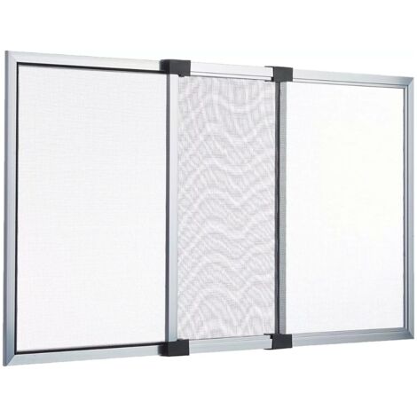 Zanzariera estensibile per finestra telaio in alluminio con spazzolino - COLORE: ALLUMINIO - MISURA: 70x100