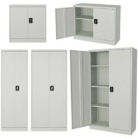 Armadio Metallico 2 Ante Alto e basso Varie Larghezze da 60 a 100cm con ripiani - MISURE PRODOTTO: 60LX40PX180H