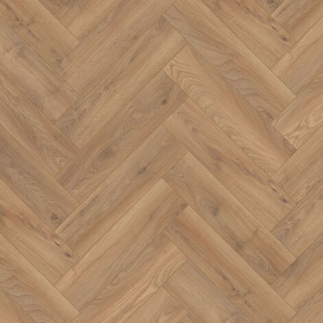 Krono Original – Sol stratifié herringbone bâton rompu chêne historique – Lames clipsables 630mm x 126mm – AC5 usage intensif – 0.87m² par colis