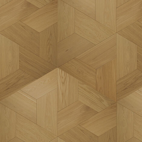 Parquet contrecollé chêne trapèze verni brossé – Dimensions 22x44cm – Épaisseur 1.4cm – Pose collée pour usage professionnel