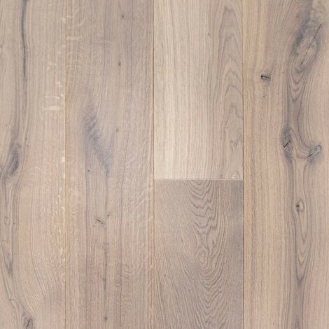 Naturasol – Parquet contrecollé chêne blanchi 15 cm – Finition verni brossé – Épaisseur 15 mm – Compatible chauffage au sol