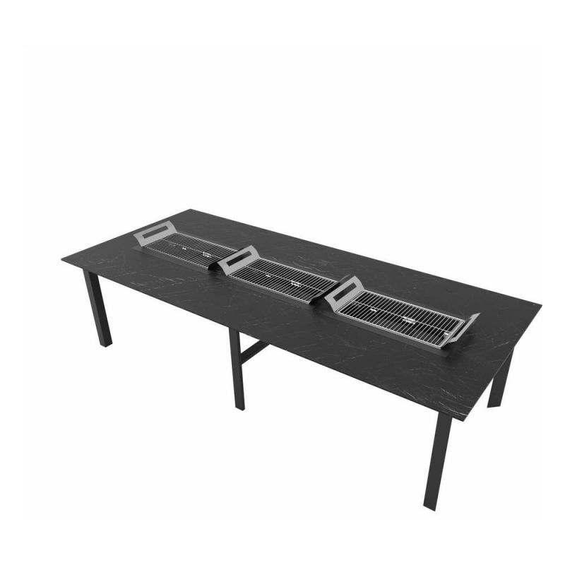 Mesa con barbacoa integrada para 10-12 personas 280 X 120 X 75 cm - 3 Parillas