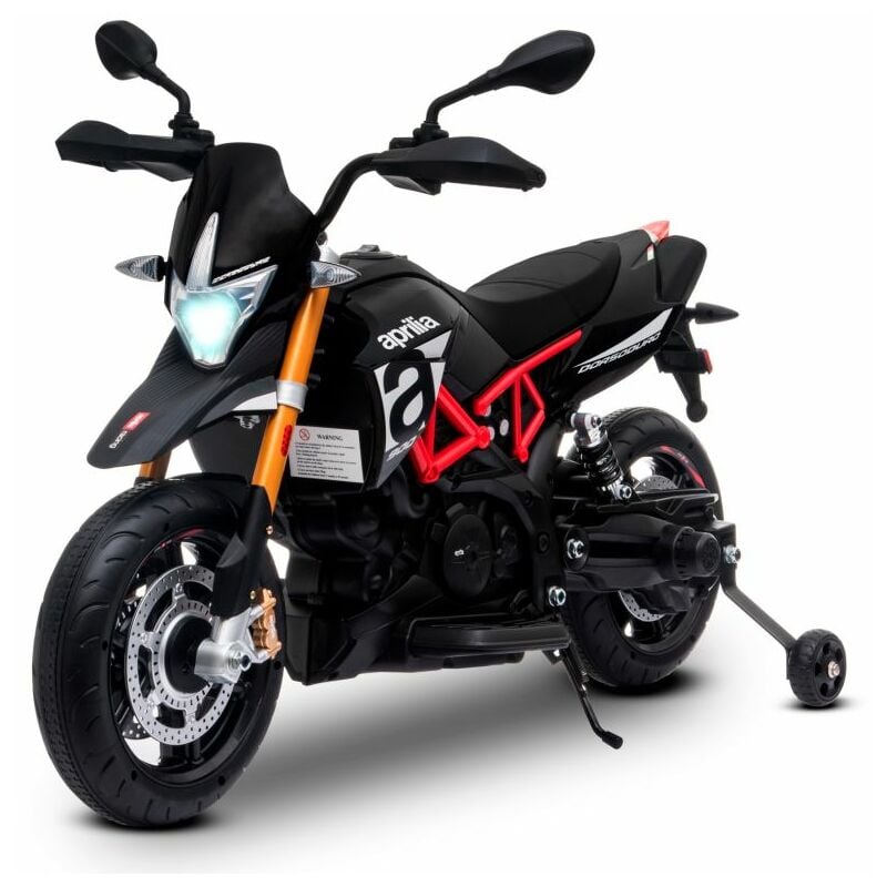 Moto electrica Aprilia Dorsoduro 900 para ninos - klaxon rueditas sistema audio