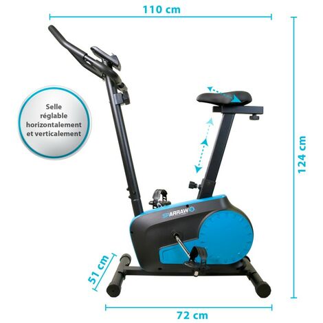 VidaXL Bicicleta Estática Magnética Plegable con Pulsómetro Negra/Azul