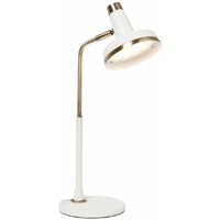 Lampe de bureau LED flexible POST en métal et PVC blanc