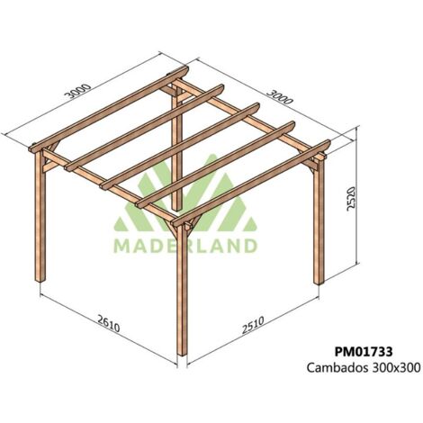 Pérgola de Madera Maciza Cambados (Maderland) - Gardeneas - 300 x 300 cm (1/3)