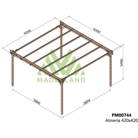 Pérgola de Madera Maciza Almería (Maderland) - Gardeneas