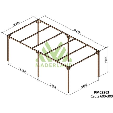 Cochera de Madera Ceuta (Maderland) - 600 x 300 cm
