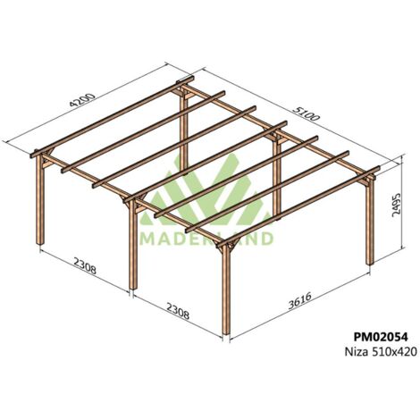 Cochera de Madera Niza (Maderland) - 510 x 420 cm