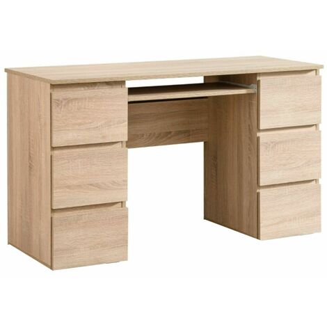 FineBuy Möbel zum Wohlfühlen Massiver Schreibtisch Harlem Sheesham Massiv  Holz 110 x 60 x 76 cm mit Ablage, Computertisch Massivholz mit Metall  Beinen