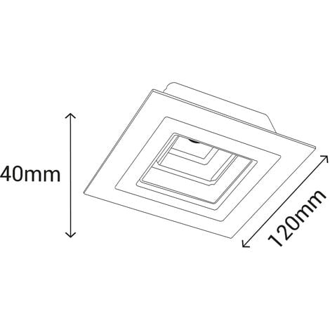 Faretto da incasso a LED con doppia accensione 7W + 3W 4000K Quadrato in  finitura Bianca