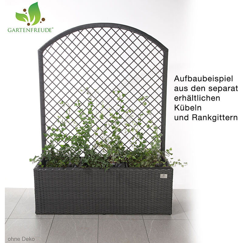 Gartenfreude Pflanzkübel für x anthrazit 36 Innen x cm, und 36 Außen, Polyrattan Bewässerungssystem, 102