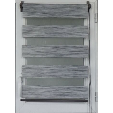 Facile à Installer avec Clips pour Fenêtre ou Porte Store Enrouleur Jour Nuit sans Perçage 50 x 130 cm Blanc
