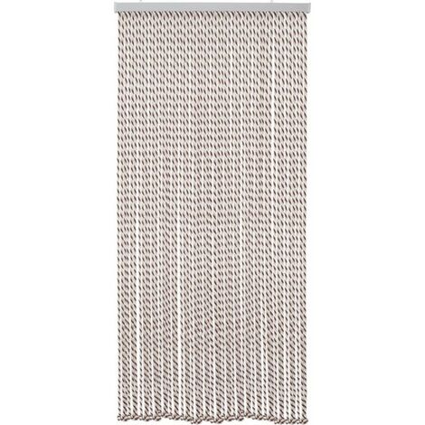 Madeinnature – Rideau de porte en corde naturelle tressée 90 cm x 200 cm – 54 brins en coton et polyester – Pour intérieur et extérieur – Beige marron écru