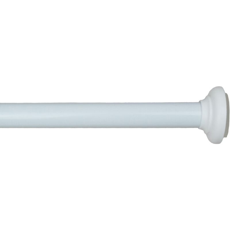 Tringle à Rideaux, Sans Perçage, par Pression, Blanc, Extensible 57 à 90 cm