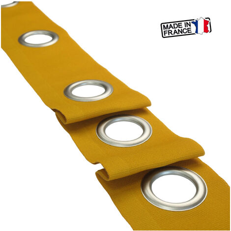 Secodir – Bande à oeillet prêt à coudre 105mm – Tissu 100% polyester – Oeillets en acier 40mm – Espacement 115mm – Vendu au mètre