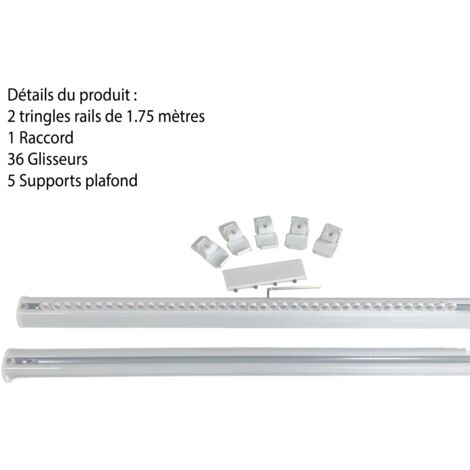 DECORAIL - Tringle rail pour rideau en aluminium L.3,50 m Coloris - Blanc