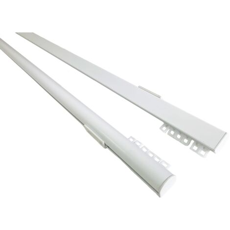 REV- Tringle rail réversible pour rideau en aluminium L 2 m Coloris - Blanc (1/5)