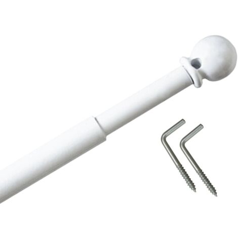 tringle boule extensible ø8mm 40-70cm Coloris - Blanc