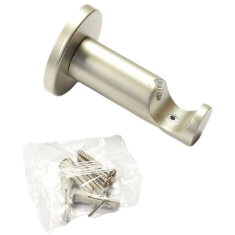 Secodir – Support ouvert tringle à rideau Ø20 en métal nickel – Distance mur/barre 9.4cm – Visserie incluse pour installation facile