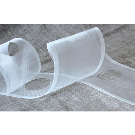 Secodir – Renfort prépercé pour oeillet Ø 44 mm – Largeur 100 mm – Espacement 18 cm – 100% polyester transparent au mètre