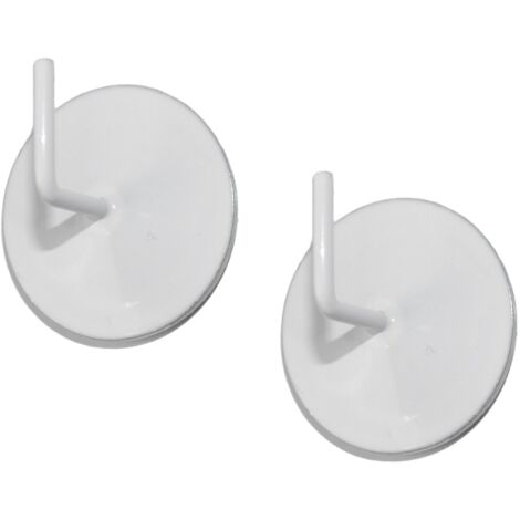 Secodir – Lot de 2 crochets adhésifs métal ø 30 mm – Fixation facile sur tringles ovales et rondes – Pour rideaux et décorations légères