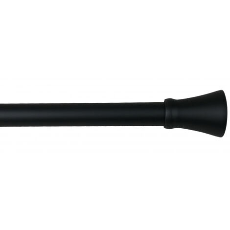 Secodir – Tringle à rideau extensible 110-210 cm – Ø 16/19 mm – Supports réglables inclus – Finition noir mat pour décoration moderne (1/5)