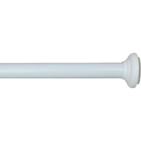 Tringle à rideau à tension automatique - extensible - sans perçage ni trous  - tringle de 125-220 cm - blanc, Acaza