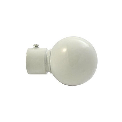 1 Embout de tringle forme boule ø 28 laque Coloris - Blanc laque