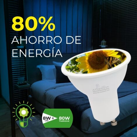 Bombilla LED GU10 8W 800LM 120º  Blanco Frío 6500K - Pack 10 Ud.