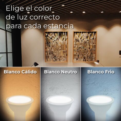 Bombilla LED GU10 8W 800LM 120º  Blanco Frío 6500K - Pack 10 Ud.