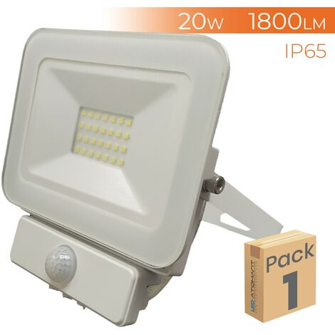 Foco Proyector LED con Sensor de Movimiento 20W 1800LM 6500K Pack 1 Ud.