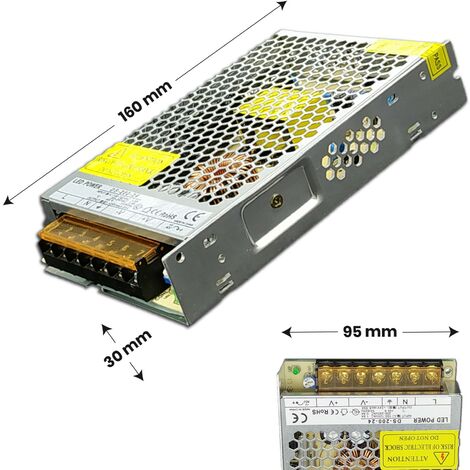 Fuente de alimentación 24V 200W 8.33A Aluminio IP20