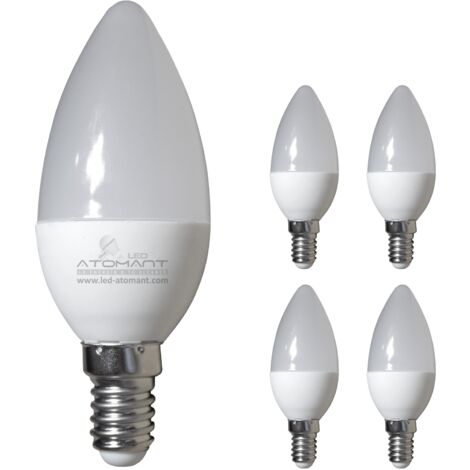 Set de 10 bombillas vela LED E14 5.5W Equivalente 40W 470LM ARUM